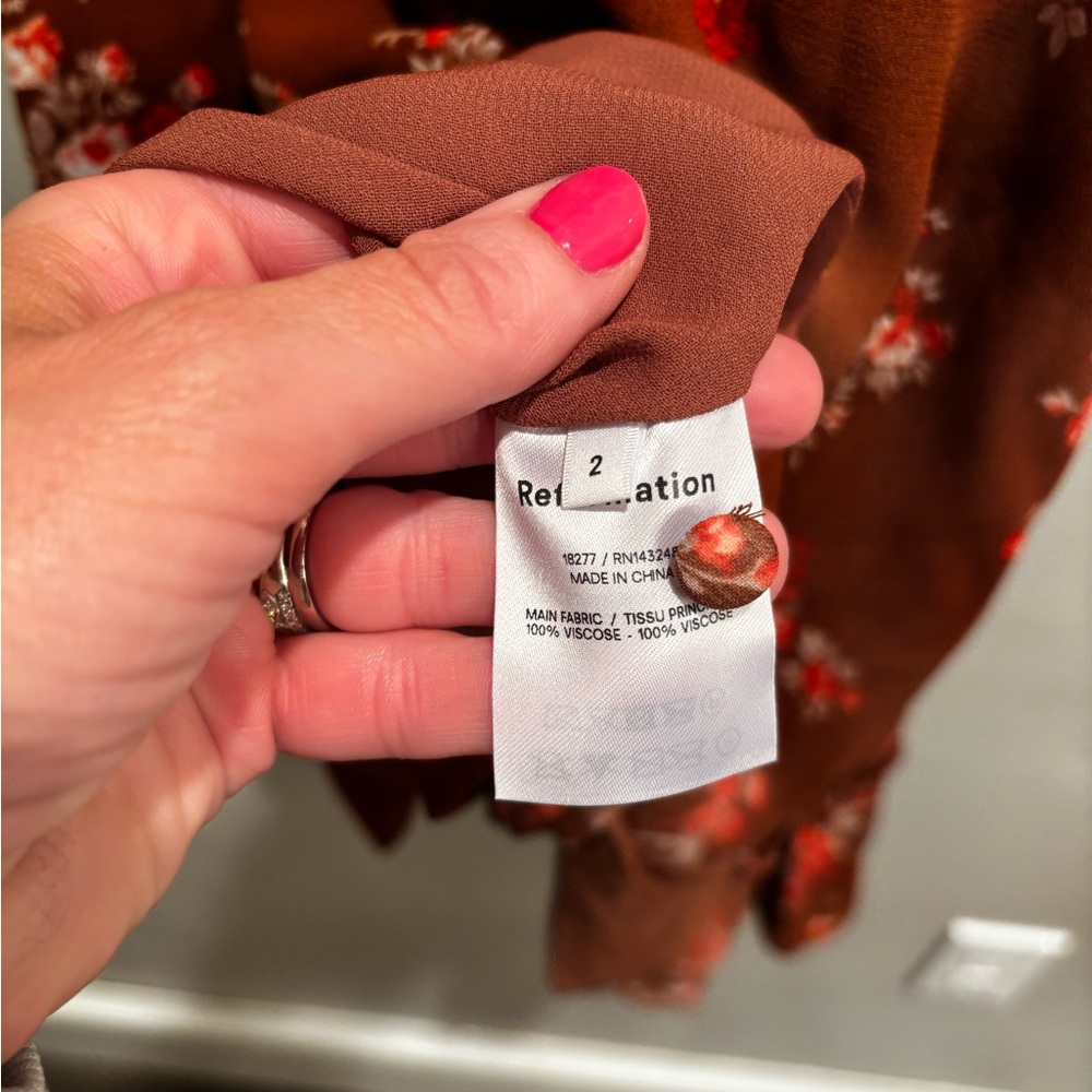 Reformation Brown Floral Mini Dress - Picture 9 of 13